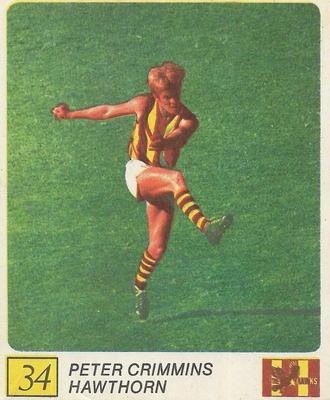 1970 Kellogg's VFL Footballers In Action #34 Peter Crimmins Front